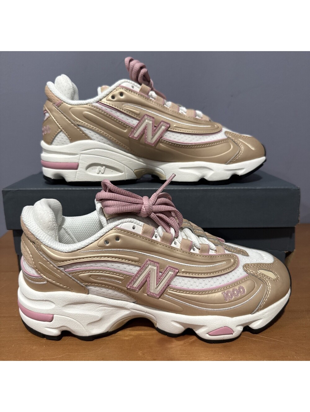 New Balance 1000 Brown White Men Size 5.5 Women 7 M1000FLP Y2K Running Shoes NWB